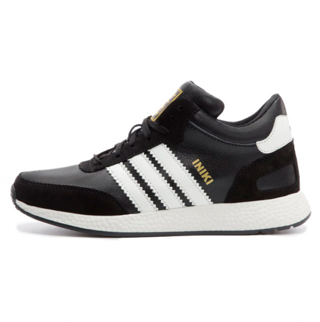 Adidas Iniki Black White Winter 2 З ХУТРОМ