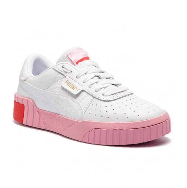 Puma White & Pink Cali Trainers 369155-02