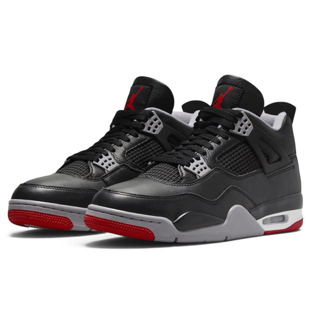 Jordan 4 Black Red Grey Winter з ХУТРОМ