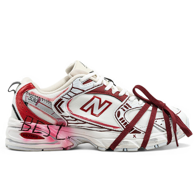 New Balance 530 Custom White Red