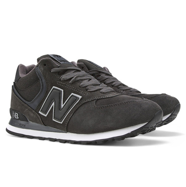 New Balance 574 High Grey Black White С МЕХОМ