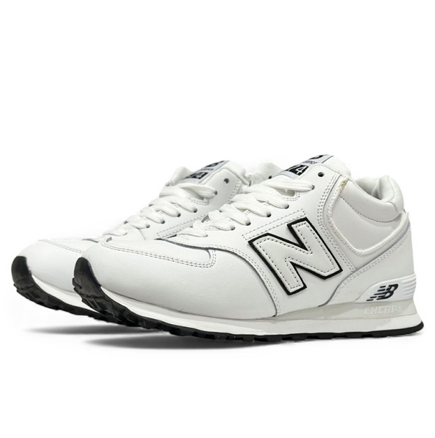 New Balance 574 White Black З ХУТРОМ