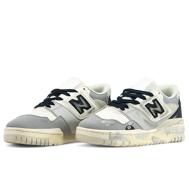 New Balance 550 White Grey Painted