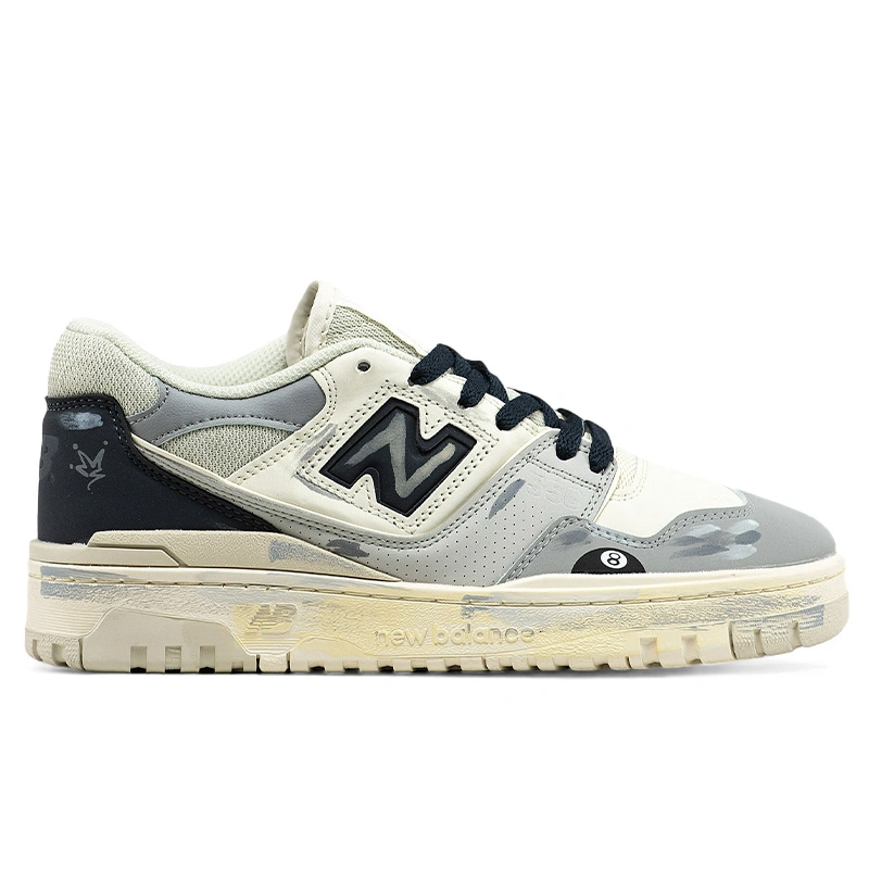 New Balance 550 White Grey Painted
