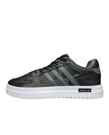 Leather Sneakers  Black White