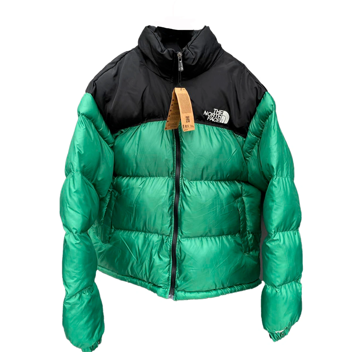 Green nuptse jacket on sale