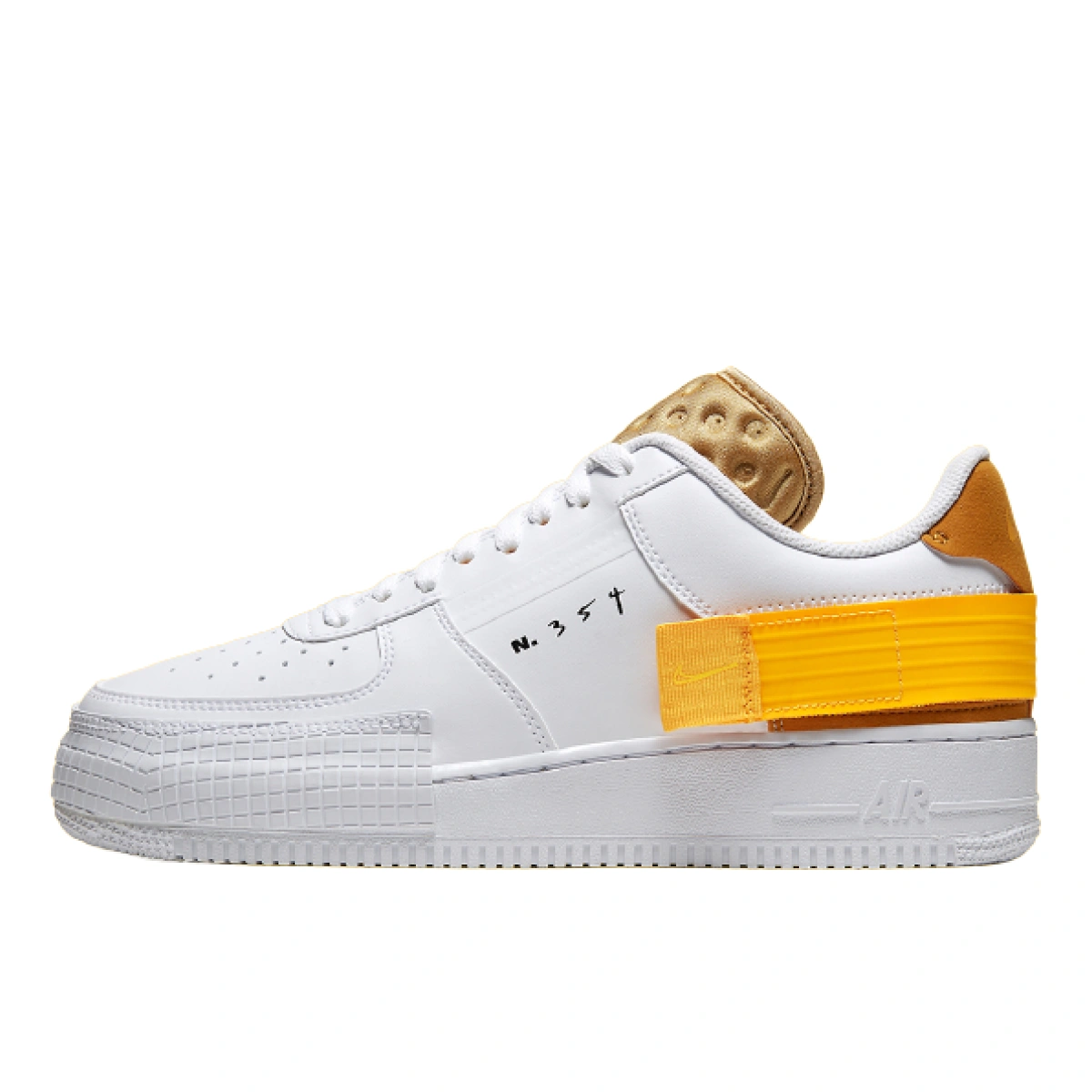 Nike af1 white and gold store