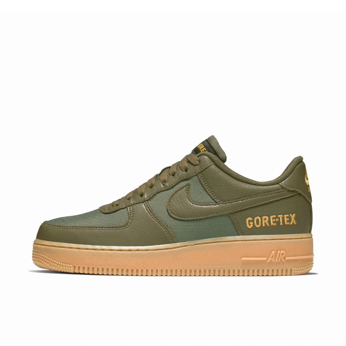 Nike air force 1 07 trainers medium olive white gum hotsell
