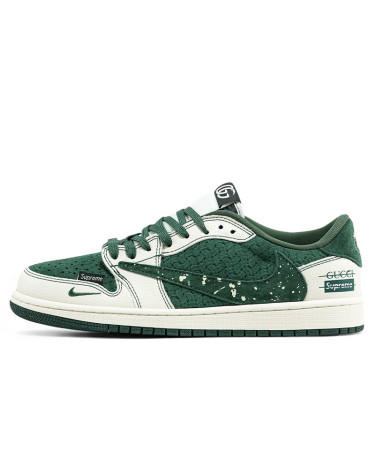 Jordan 1 Retro Low x Travis Scott x Gucci x Supreme Top Green