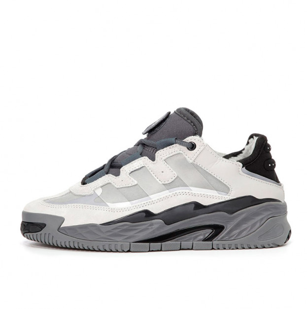 Adidas Niteball White Grey Winter С МЕХОМ