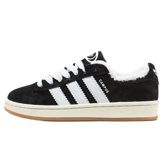 Adidas Campus Black White Winter С МЕХОМ (FKS2350297)