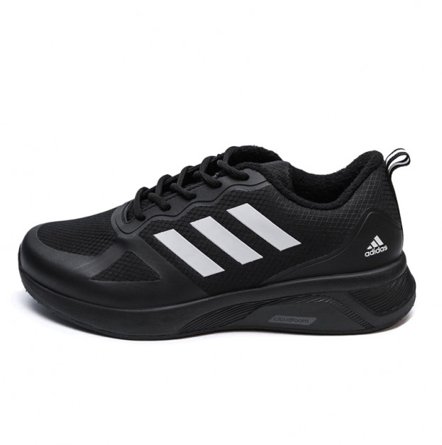 Adidas Cloudfoam Black White Termo с Флисом
