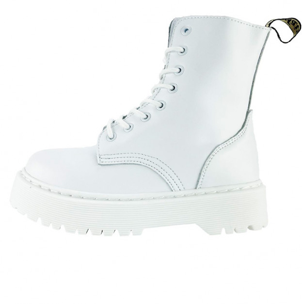 Dr. Martens Jadon Smooth Leather Boots Zip White