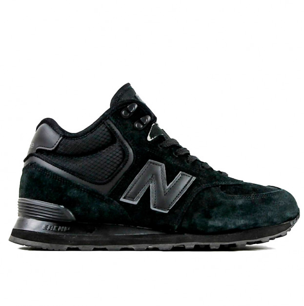 New Balance 574 Black Suede Winter С МЕХОМ