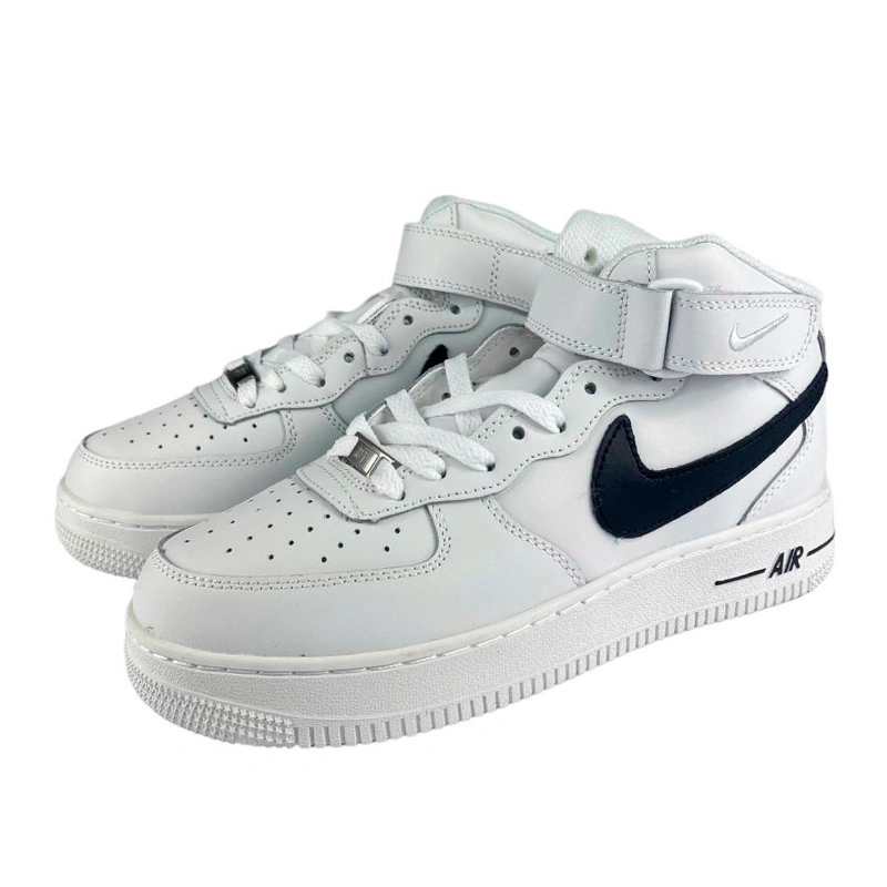 Nike Air Force 1 High White Black Logo Winter Sneakers .ua