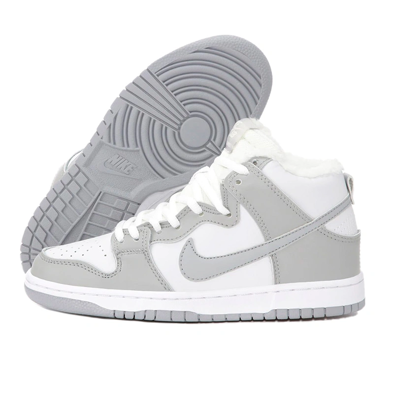 Gray high top nikes discount