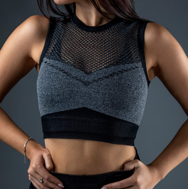 Топ Спортивний Чорно Сірий