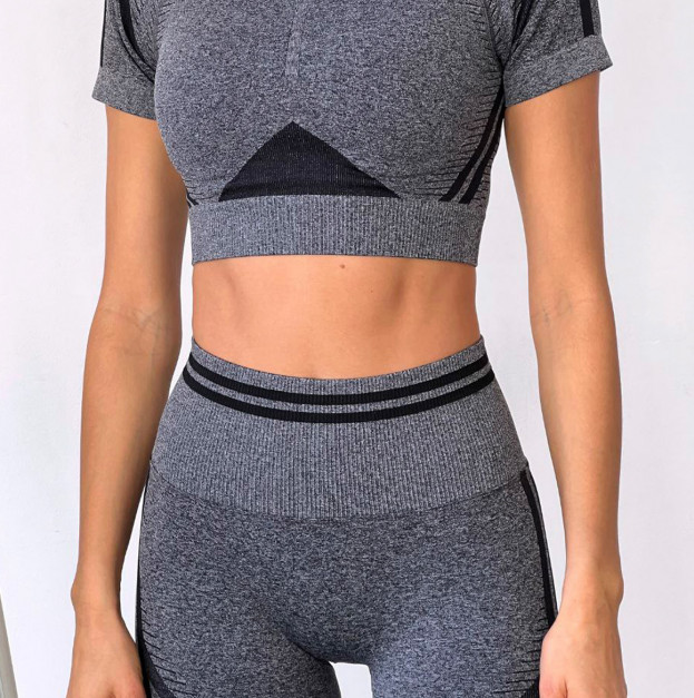 Кроп Топ Спортивний Темно Сірий