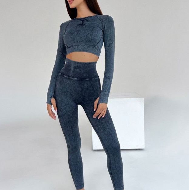 Комплект Легінси з Push-Up Ефектом + Рашгард Темно Сірий