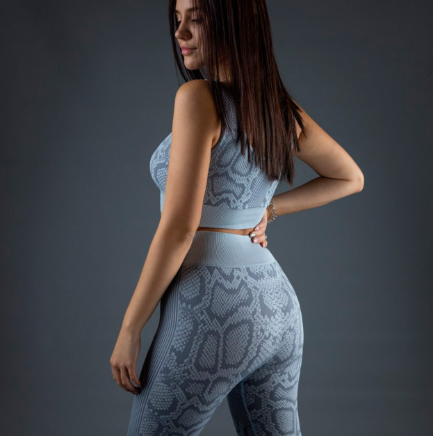 Комплект Легінси + Спортивний Топ Сірий