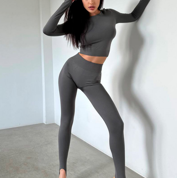 Легінси Сірі зі Штрипками