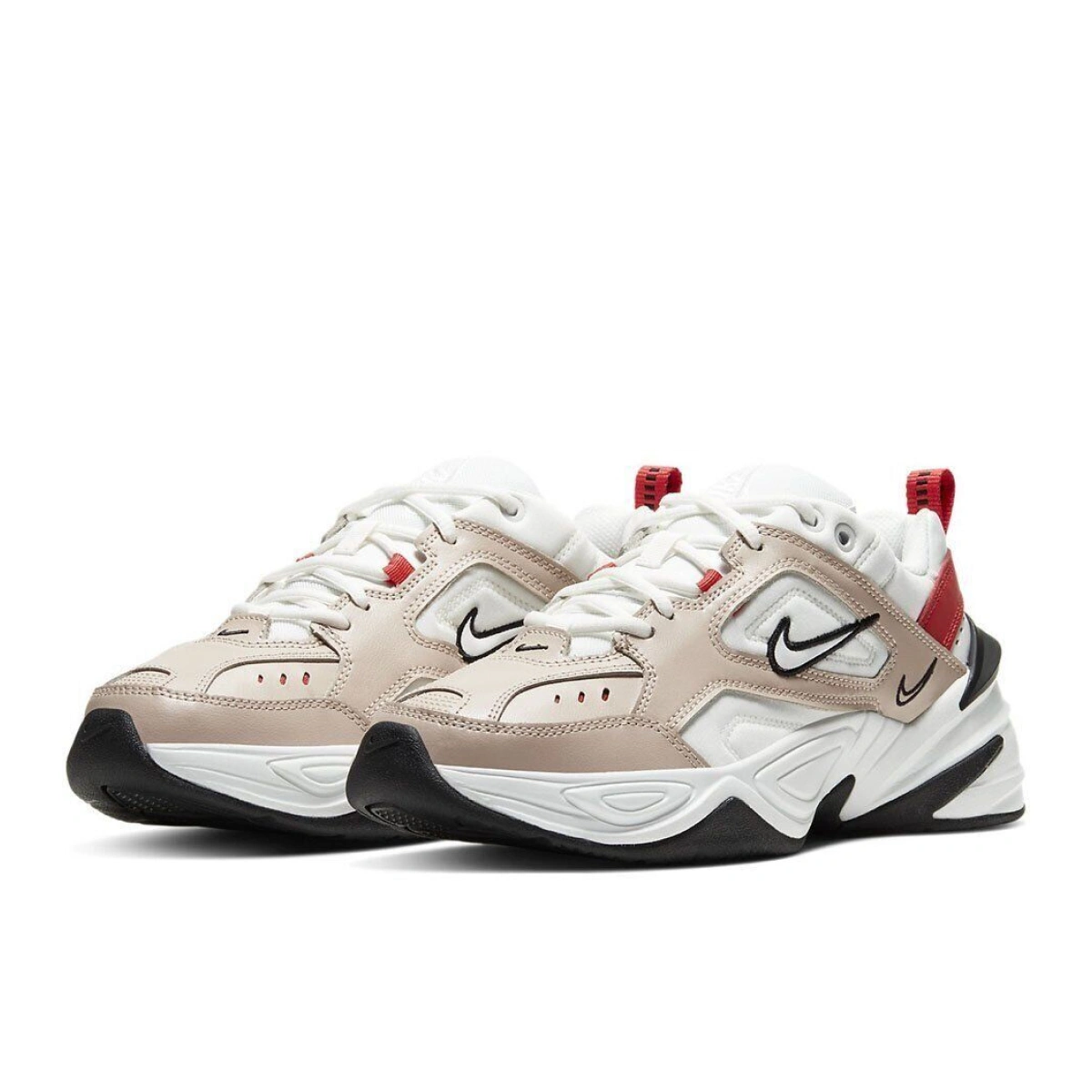 Nike m2k tekno black white red sale