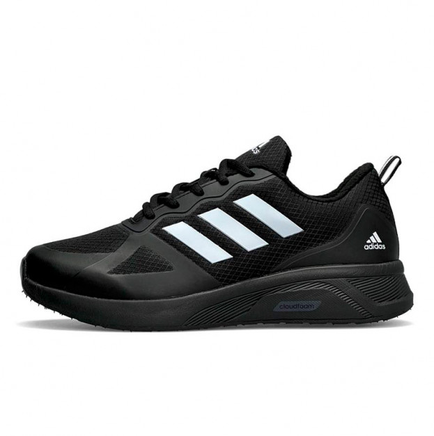 Adidas Cloudfoam Termo Black White с Флисом
