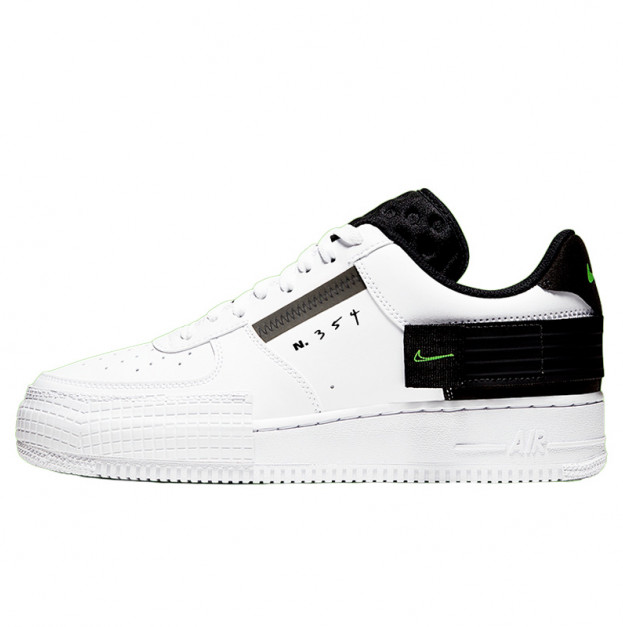 Nike Air Force 1 Type White Black Volt AT7859-101