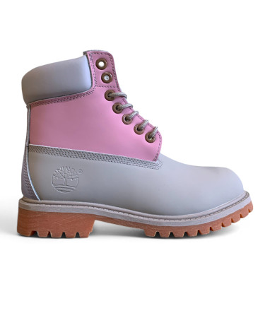 Timberland Classic 6-Inch Boot Pink Gray З ФЛІСОМ