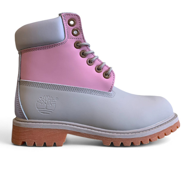 Timberland Classic 6-Inch Boot Pink Gray З ФЛІСОМ