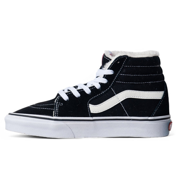 Vans Old Skool High Black White З ХУТРОМ
