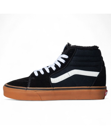 Vans Old Skool High Black White Gum З ХУТРОМ