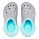 Crocs Baya Lined Fuzz Strap Grey Ice Blue