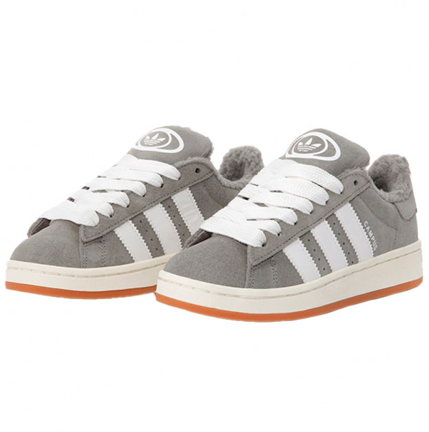 Adidas Campus Dark Grey White Winter С МЕХОМ