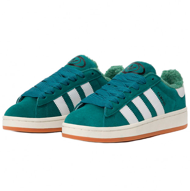 Adidas Campus Green White Winter С МЕХОМ