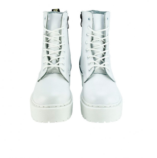 Dr. Martens Jadon Smooth Leather Boots Zip White