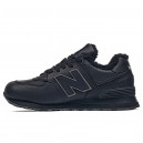 New Balance 574 Black Leather Winter С МЕХОМ