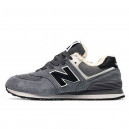 New Balance 574 Grey Black White Winter С МЕХОМ