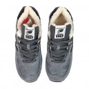New Balance 574 Grey Black White Winter С МЕХОМ
