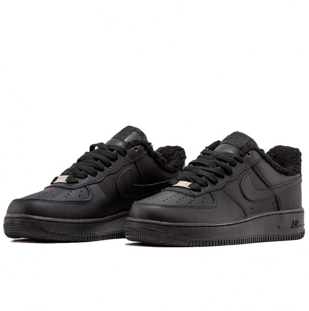 Nike Air Force 1 Low Black Winter С МЕХОМ