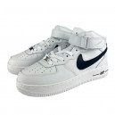 Nike Air Force 1 High White  Black Logo Winter С МЕХОМ