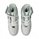 Nike Air Force 1 High White  Black Logo Winter С МЕХОМ