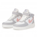 Nike Air Force 1 High Grey Pink Winter С МЕХОМ