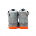 Nike Air Force 1 High Grey Red Suede Winter С МЕХОМ