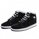 Jordan 1 Retro Mid Black White Winter С МЕХОМ