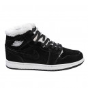 Jordan 1 Retro Mid Black White Winter С МЕХОМ
