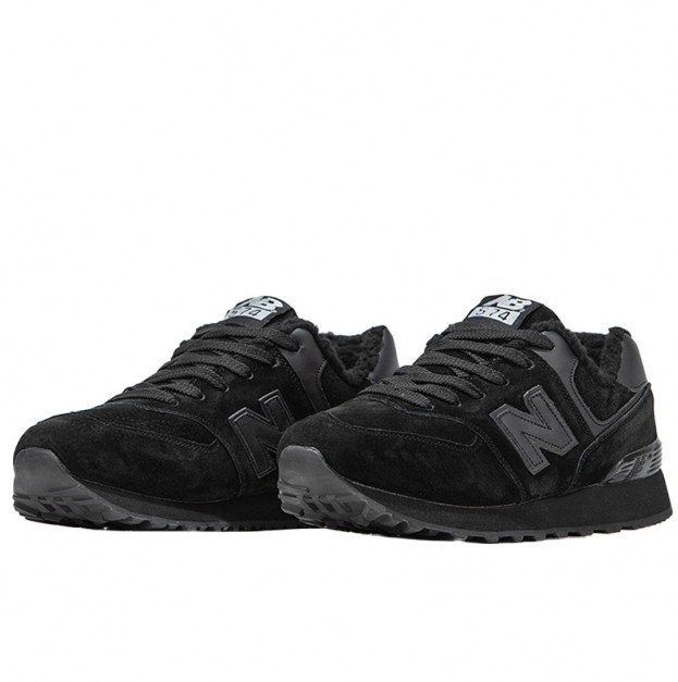 New Balance 574 Black Winter С МЕХОМ