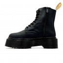 Dr. Martens Jadon Smooth Leather Platform Boots Triple Black Zip С МЕХОМ