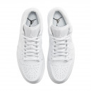 Jordan 1 Low Triple White Tumbled Leather 553558-130