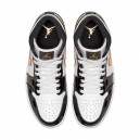 Jordan 1 Mid Patent Black White Gold 852542-007